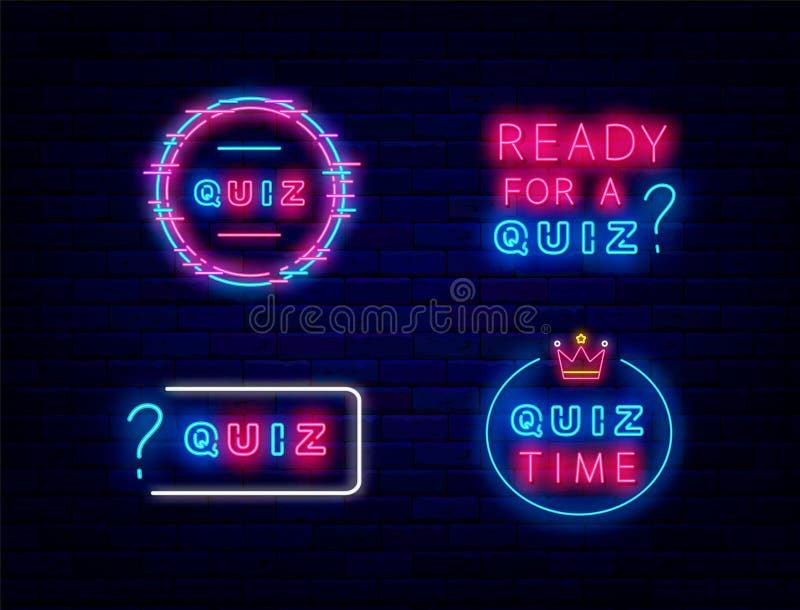 Online quiz neon light icon. Quiz app. Play intellectual game