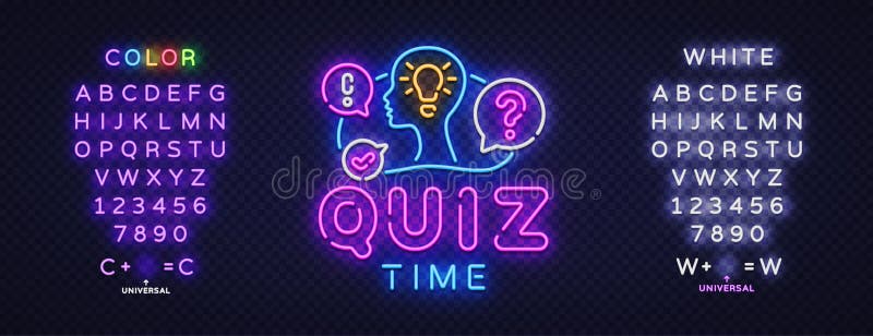 Quiz time banner with colorful brush strokes. Stock Vector