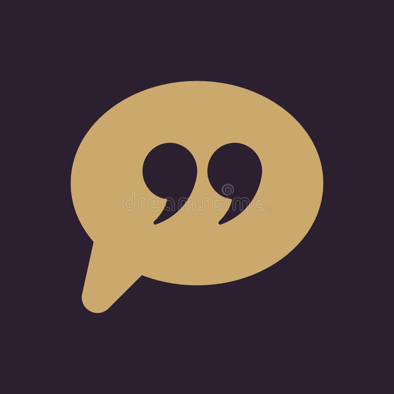 The Quotation Mark Speech Bubble Icon. Quotes, Citation, Opinion Symbol ...