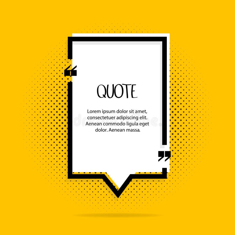 Quote Frames on a Yellow Background. Blank Template with Print