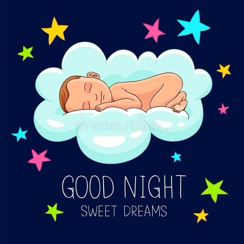 Sweet dreams stock vector. Illustration of slumber, retro - 53484654