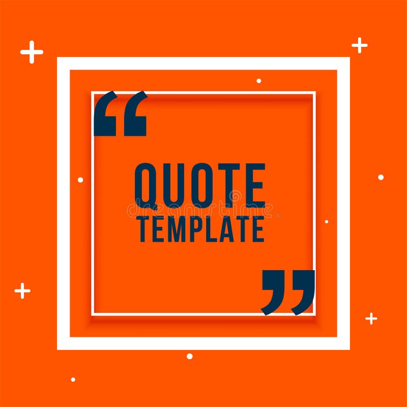 Quote Message Frame in Orange Background with Text Space Stock