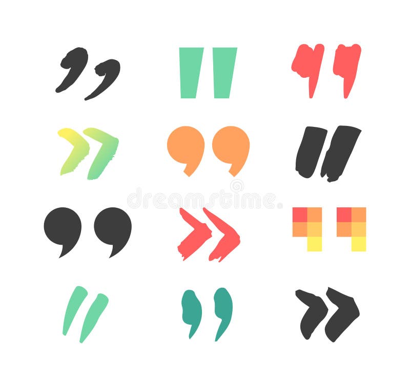 Download Quote sign vector set. stock vector. Illustration of ...