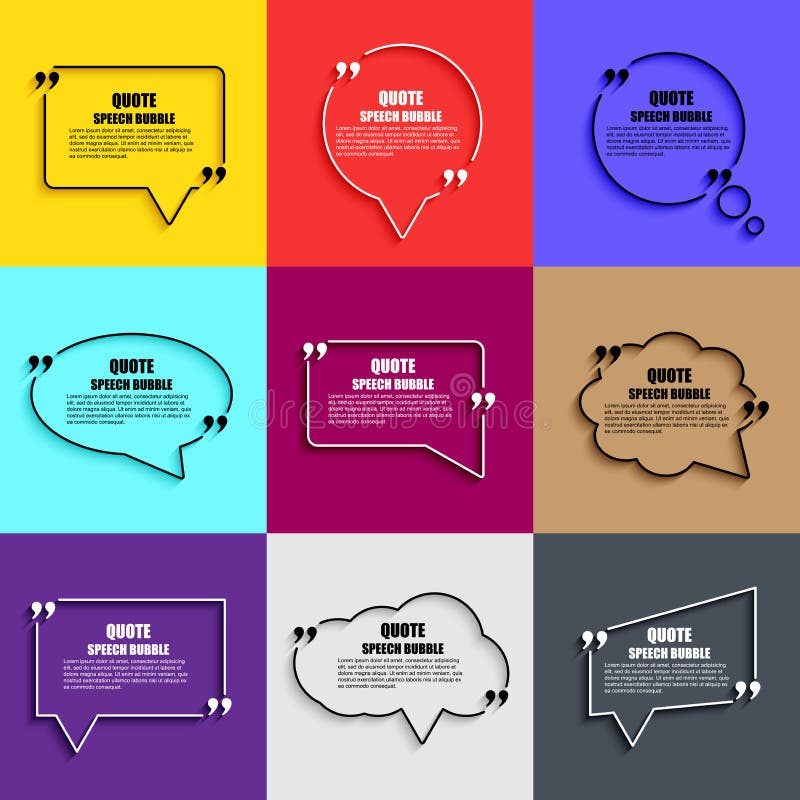Quote speech bubble vector design template stock illustration Quote speech bubble vector design template stock illustration