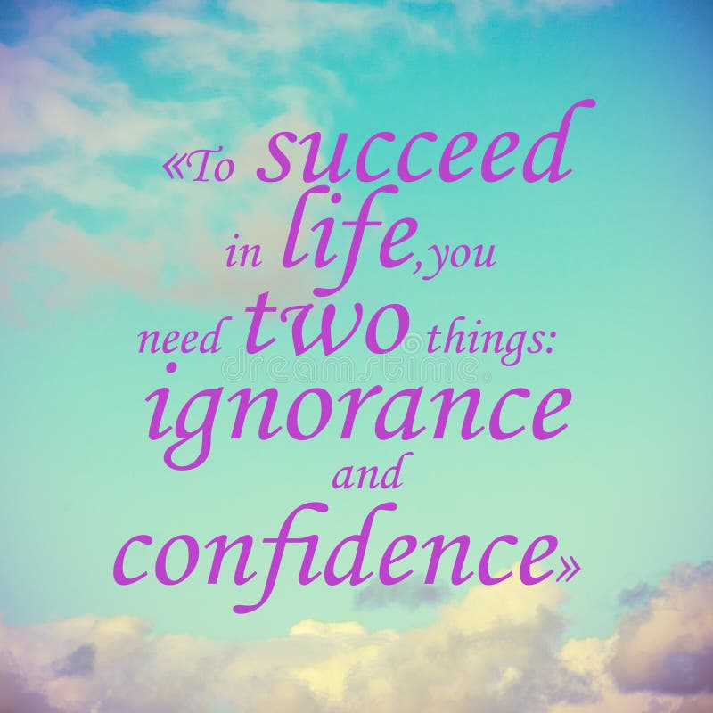 Quote of succeed from Mark twain stock photography