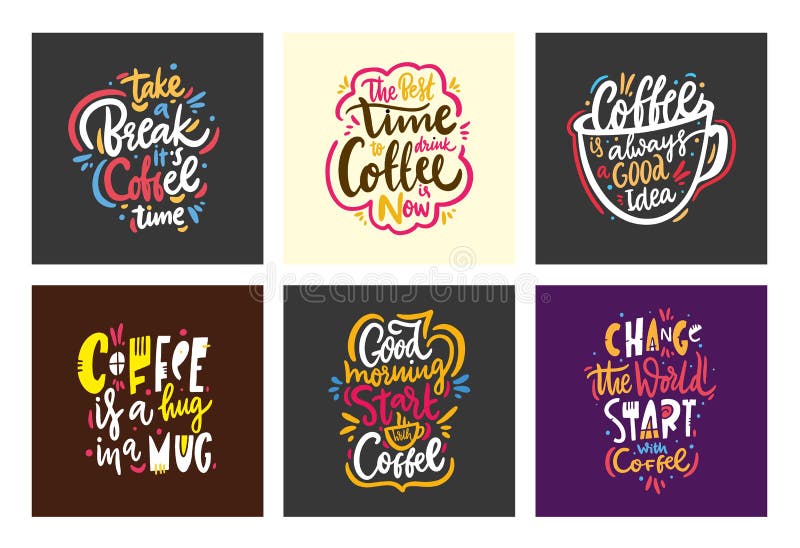 Coffee Cup Typography Cloud Stock Illustration - Illustration of text