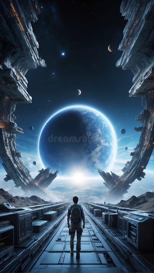 Quoziente quantico scatenato da odyssey : data eclisse discovery. generazione di aiuti royalty illustrazione gratis
