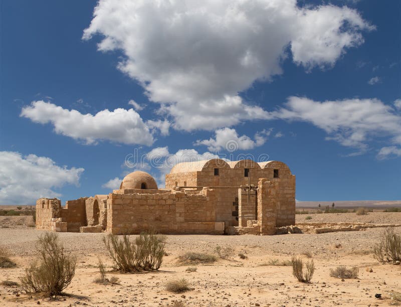 Quseir (Qasr) Amra pustynia kasztel blisko Amman, Jordania obrazy stock