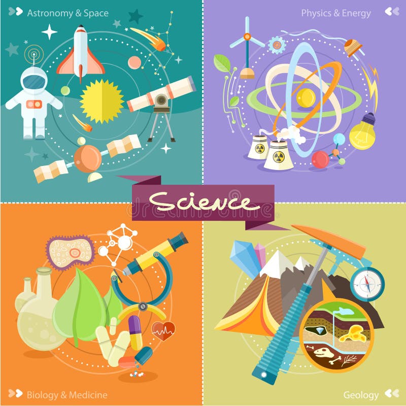 Química, física, biologia ilustração stock Química, física, biologia ilustração stock
