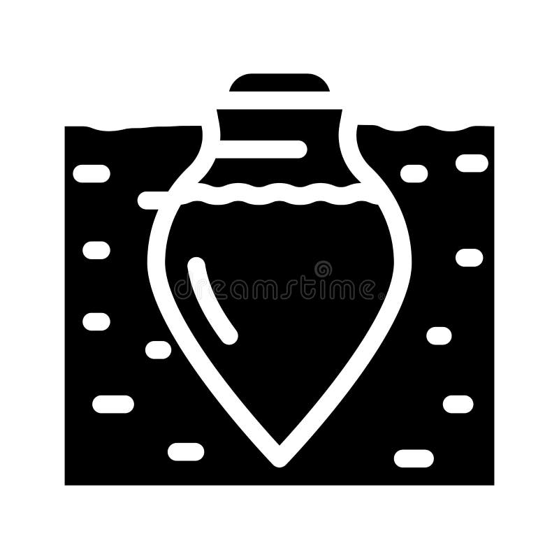Qvevri for storage wine glyph icon vector illustration stock illustration