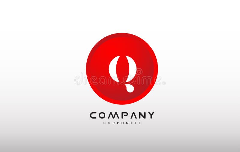 Q信件字母表红色圈子小点商标传染媒介设计 库存例证