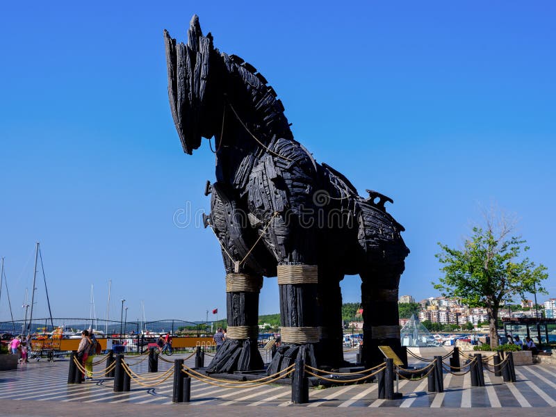 O Cavalo De Troia Localiza-se Na Turquia De Canakkale Imagem de