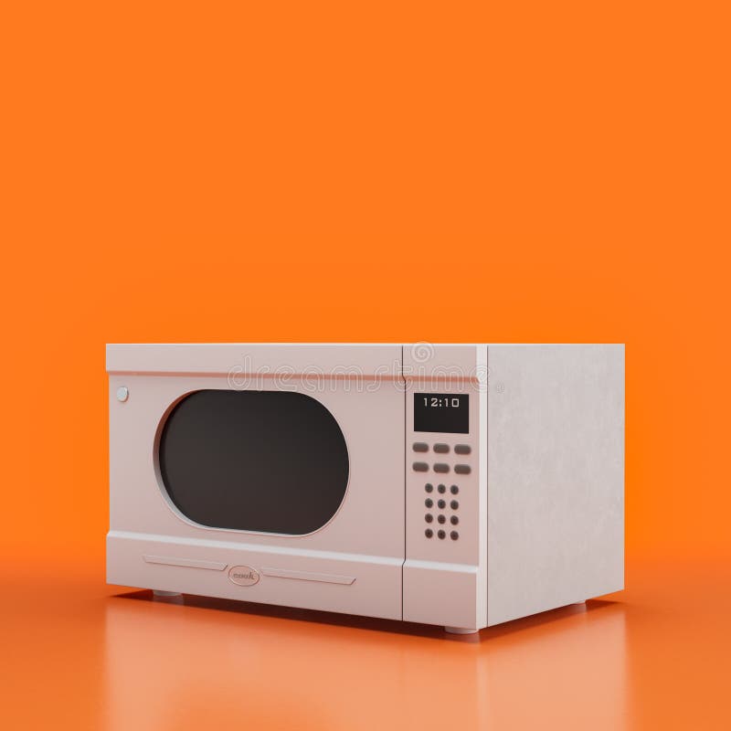 Four Micro-ondes Rétro Avec Look Vintage Orange Foncé Et Vert