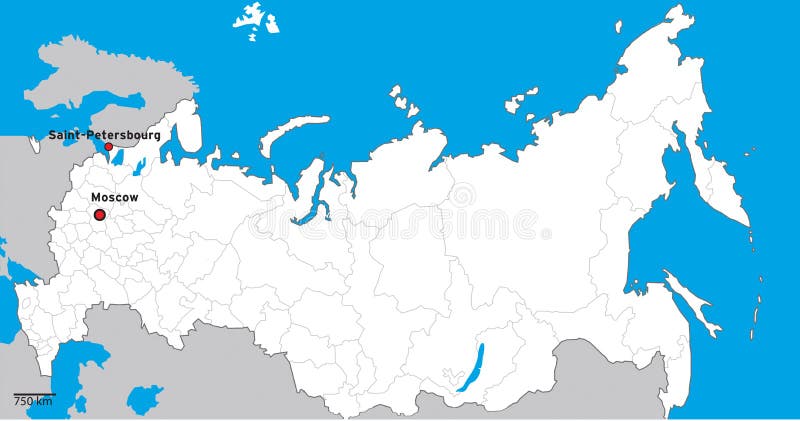 Mapa político de Rússia ilustração do vetor. Ilustração de fundo - 82697950