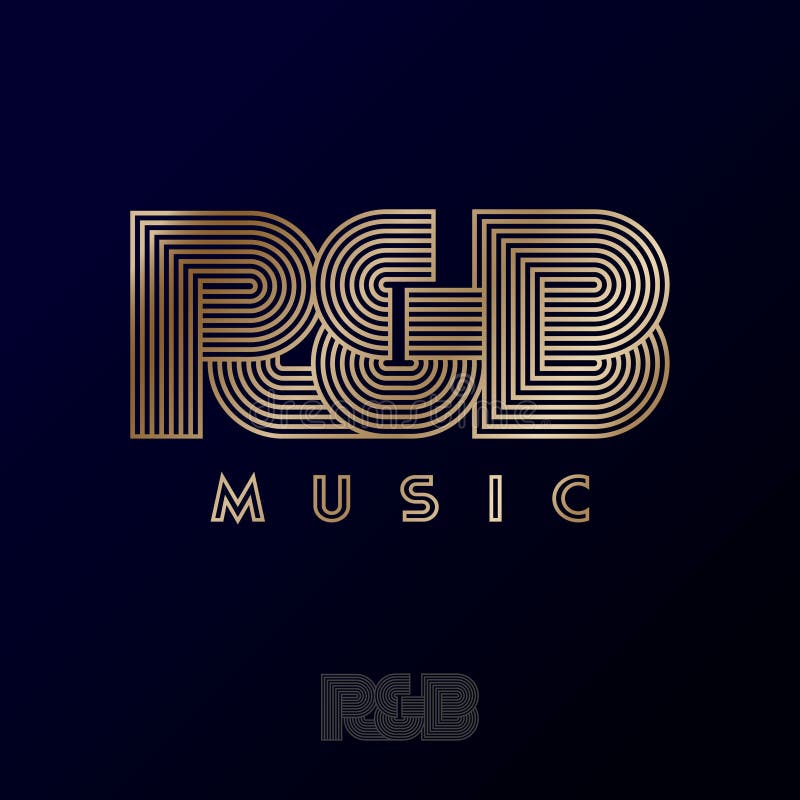 R & B Music Logo. R and B Monogram. Rhythm & Blues Music Emblem. Stock