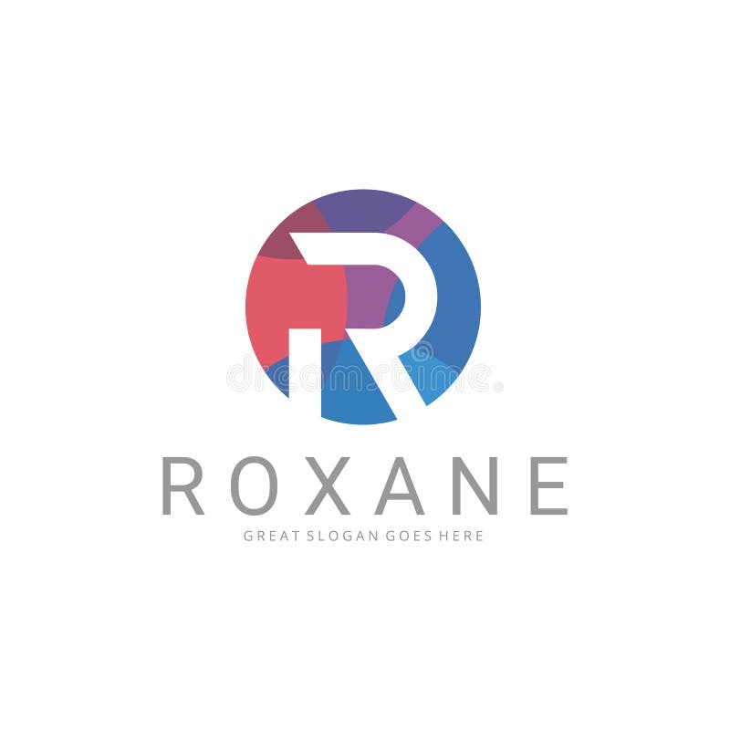 R-letter logo. Kleurrijk R-letter logo ontwerp stock illustratie