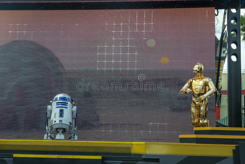 R2D2, C3PO, Disney World, Star Wars, Reis royalty-vrije stock fotografie R2D2, C3PO, Disney World, Star Wars, Reis royalty-vrije stock fotografie