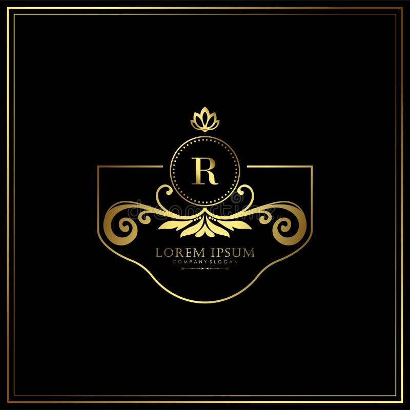 R Initial Letter Luxury Logo Template in Vector Art for Restaurant ...