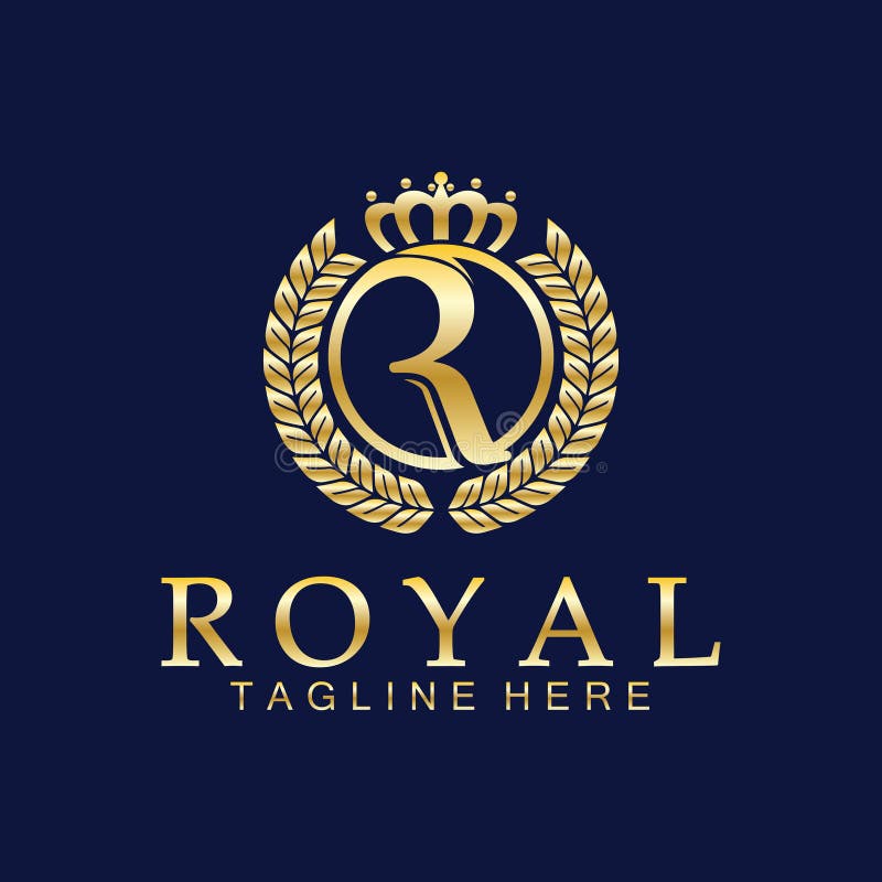 R initial royal crown logo. Royal, King, queen luxury symbol. Font emblem. R royal logo vectors