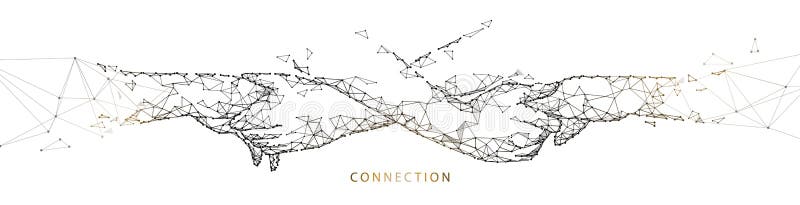 R? ki Dotyka Wp? lnie praca zespołowa, podłączeniowy pojęcie Linie, tr? jboki i cz? steczka stylu projekt ilustracja wektor
