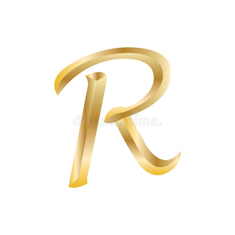 Golden R letter icon stock vector. Illustration of icon - 277131857