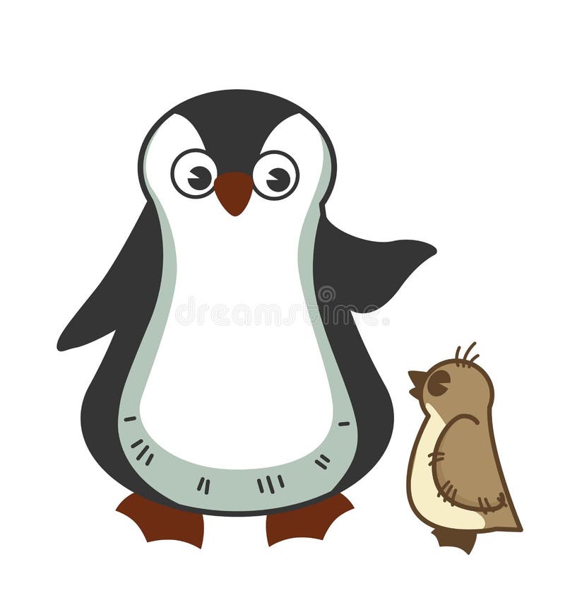 R mateczny penguine łaja małego dziecka dla niewłaściwego zachowania ilustracji R mateczny penguine łaja małego dziecka dla niewłaściwego zachowania ilustracji