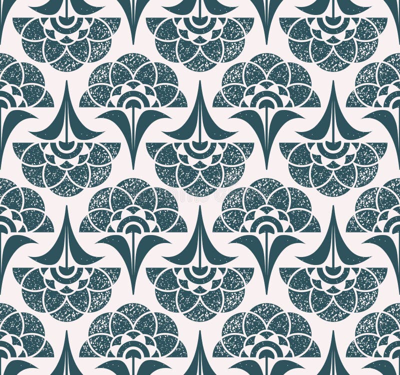 R?tro mod?le sans couture avec les fleurs abstraites illustration de vecteur R?tro mod?le sans couture avec les fleurs abstraites illustration de vecteur