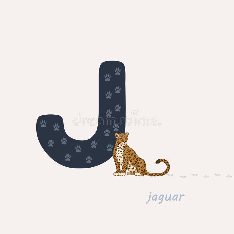 r?wnie? zwr?ci? corel ilustracji wektora Błękit listowy J z jaguarów odciskami stopymi, kreskówka jaguar abecad?a zwierz?cy t?a w ilustracja wektor r?wnie? zwr?ci? corel ilustracji wektora Błękit listowy J z jaguarów odciskami stopymi, kreskówka jaguar abecad?a zwierz?cy t?a w ilustracja wektor