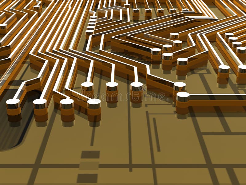 Printplaat - Banen - 3D vector illustratie