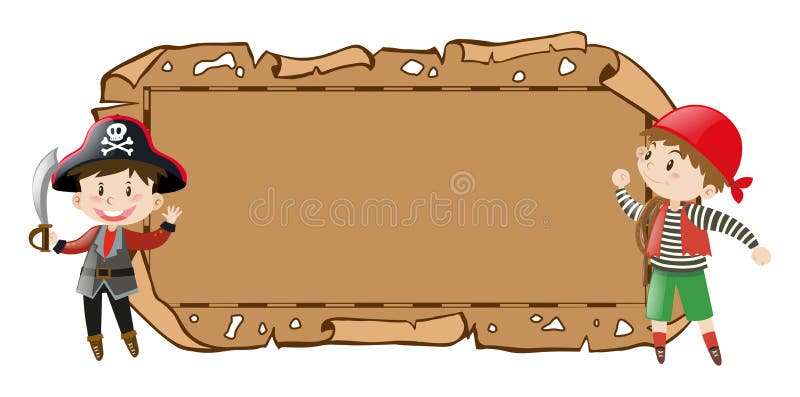 Rabatowy szablon z dwa piratami royalty ilustracja Rabatowy szablon z dwa piratami royalty ilustracja