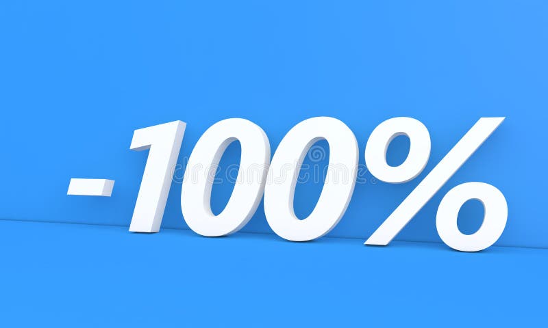 Rabatt 100 % av priset på reklamvaror. royaltyfri illustrationer
