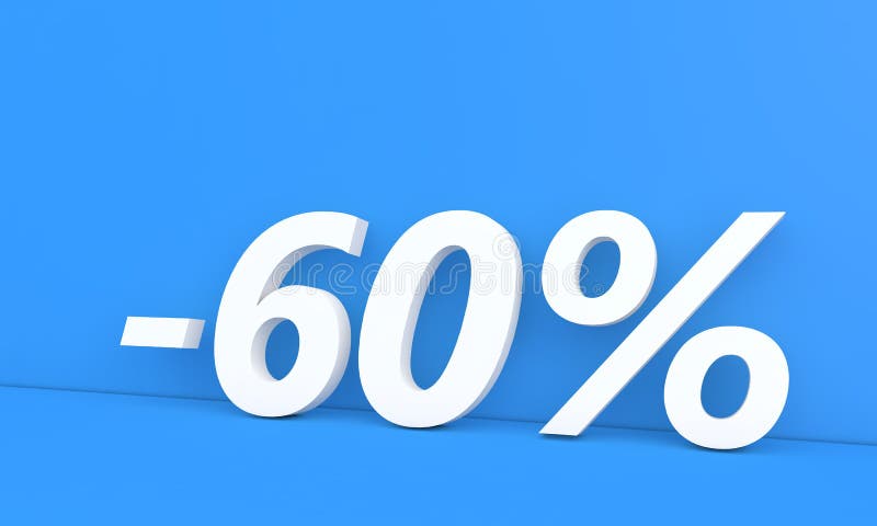 Rabatt 60 % av priset på reklamvaror. vektor illustrationer