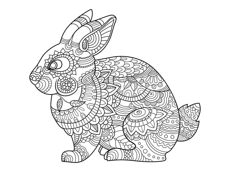 Download Rabbit Bunny Coloring Book For Adults Vector Stock Vector ...