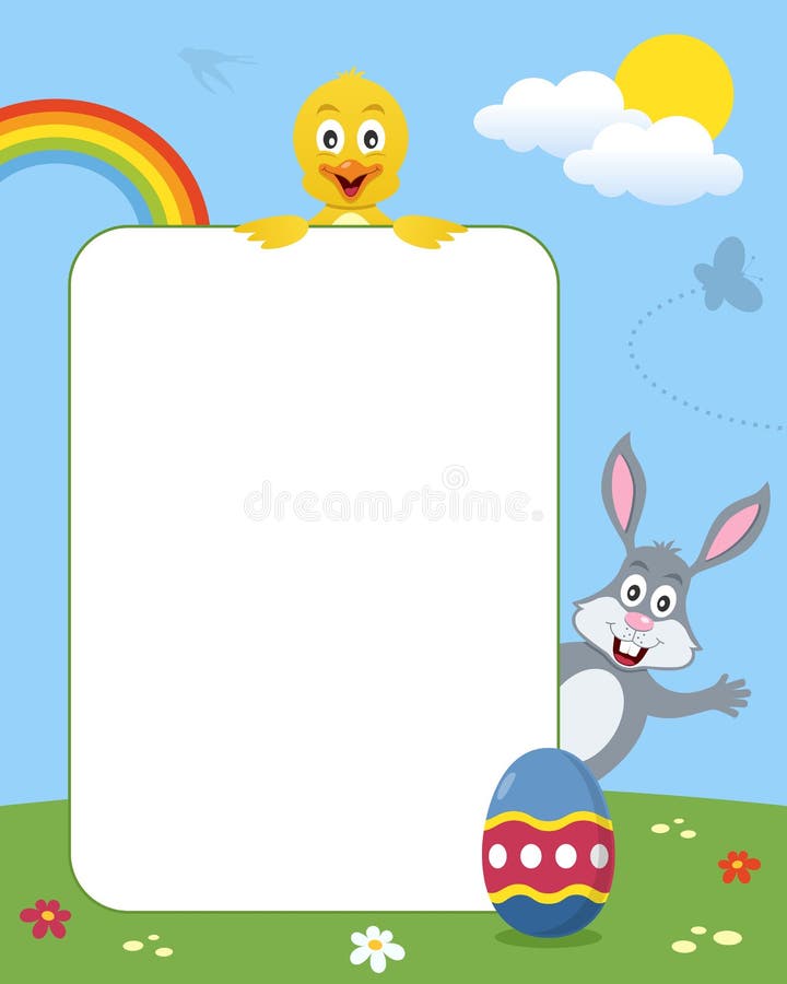 Download Rabbit & Chick Photo Frame stock vector. Illustration of funny - 28837989