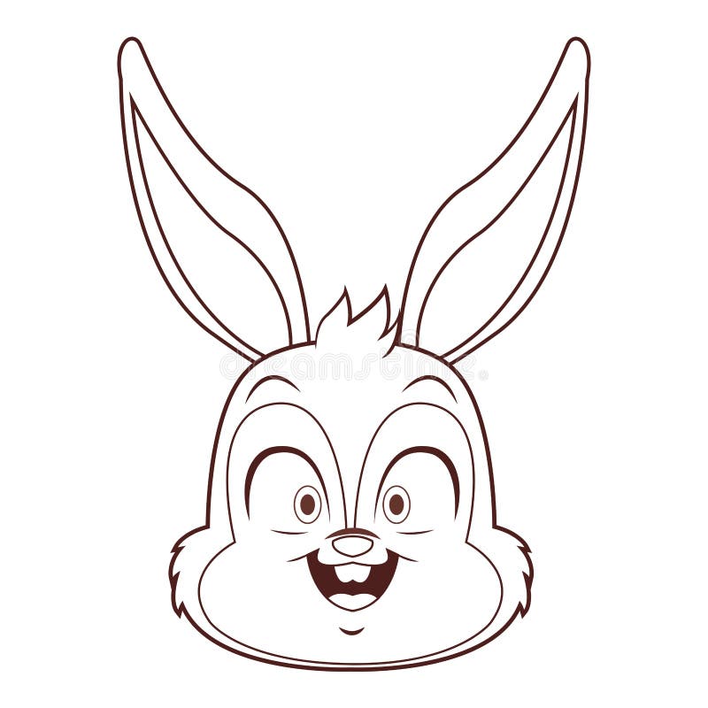 Rabbit face cartoon stock vector. Illustration of lines - 145054565