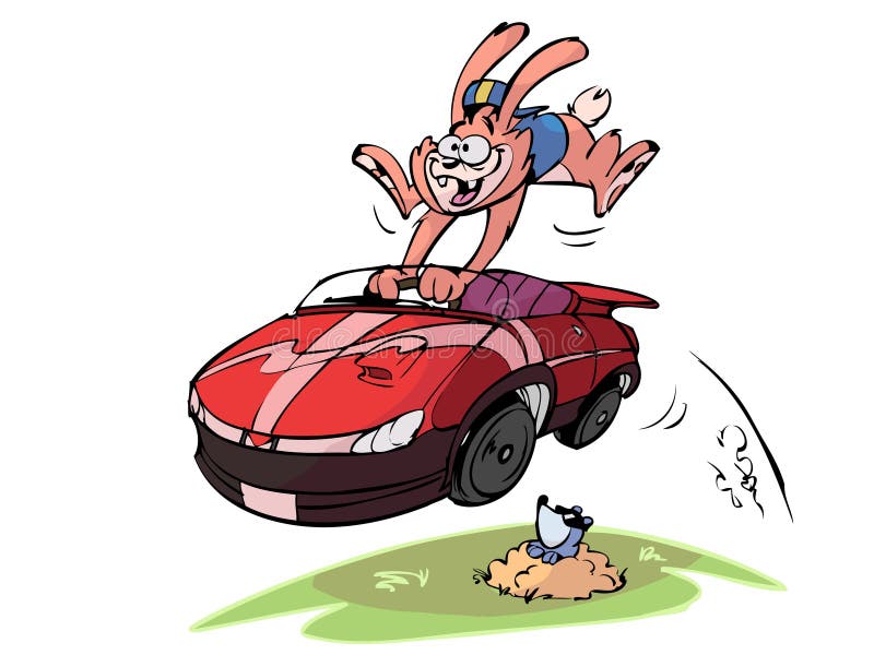 Rabbit in fast car