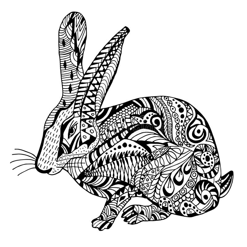 Abstract Ornamental Rabbit Black White Stock Illustrations 99