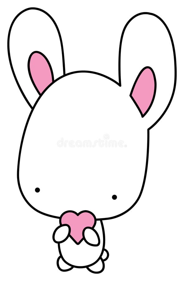 Rabbit with Heart stock illustration