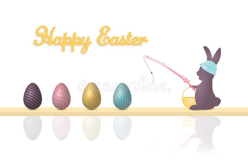 Happy Easter - Fishing stock illustration. Illustration of graphic -  111123401