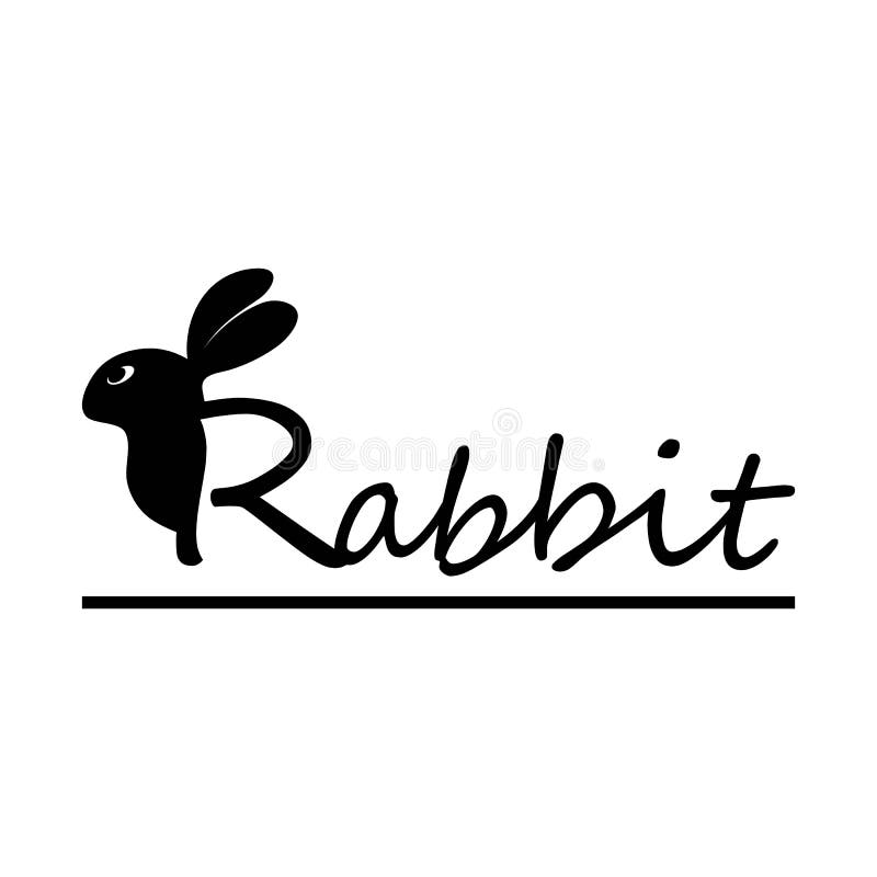 Rabbit Illustration Logo Vector Stock Vector - Illustration of design ...