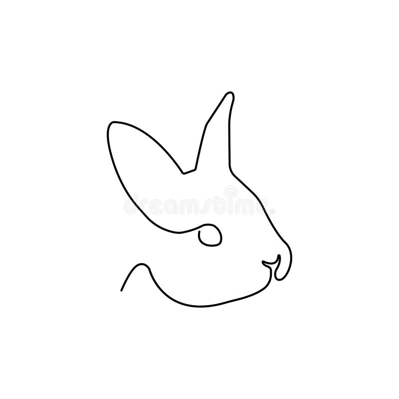 Rabbit One Continuous Line Vector Graphic Abstract Logo vector illustration