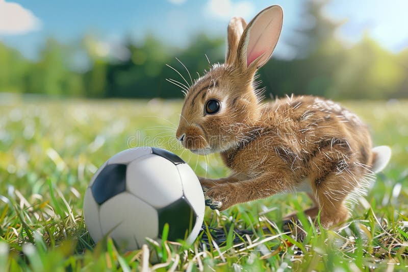 Rabbit playing with ball hotsell