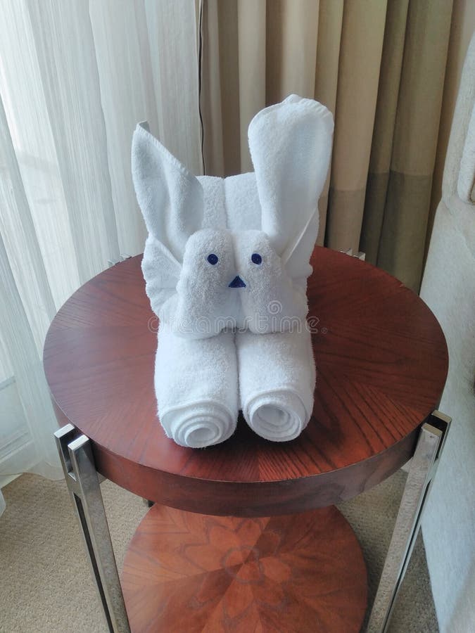 Rabbit Towel Art Rabbit Fold Picture Stock Image Image of towel