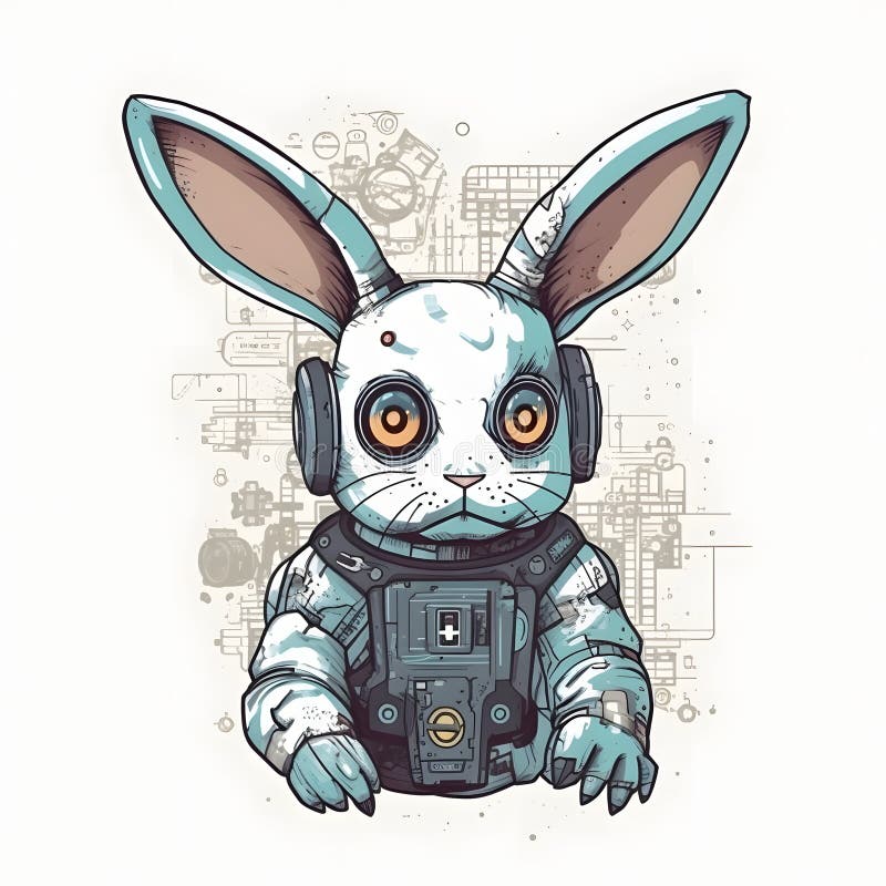 Cartoon Rabbit Headphones Stock Illustrations – 158 Cartoon Rabbit ...