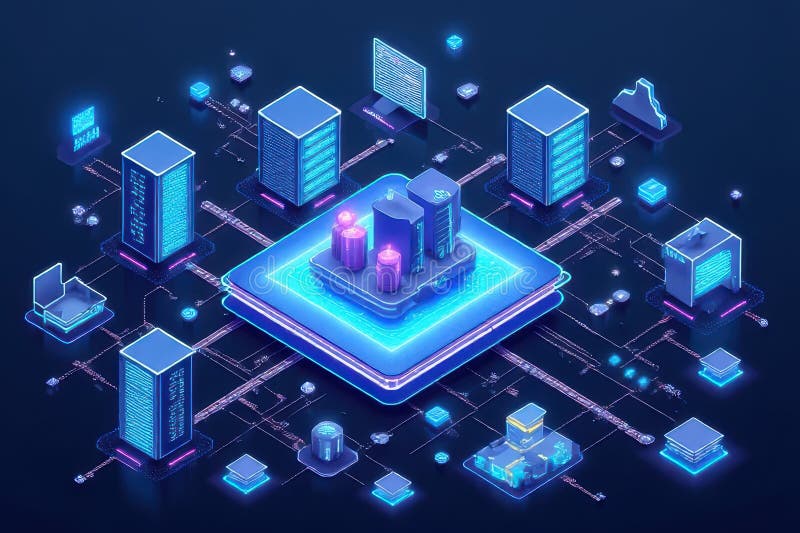 RabbitMQ Server Architecture Visualization vector illustratie