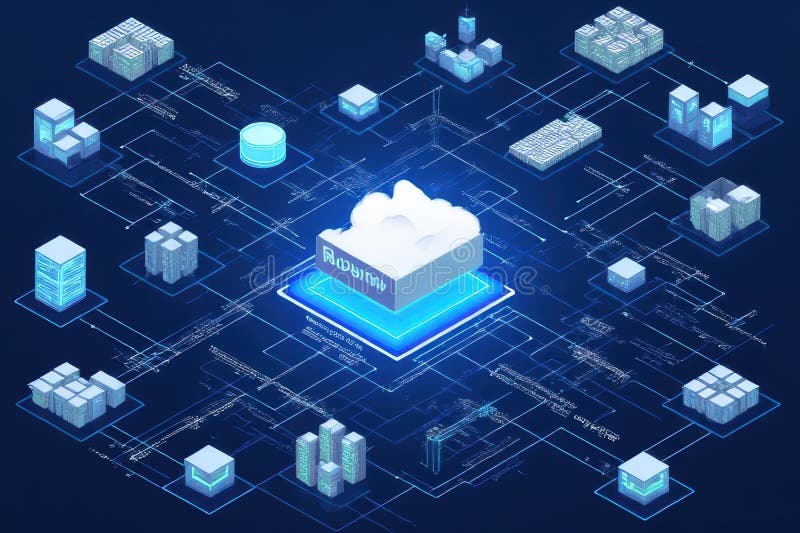 RabbitMQ Server Architecture Visualization vector illustratie
