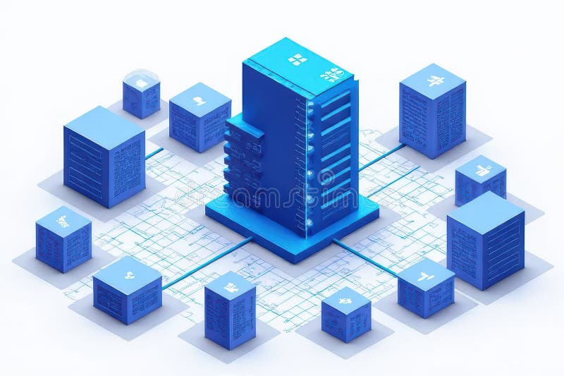 RabbitMQ Server Architecture Visualization royalty-vrije illustratie