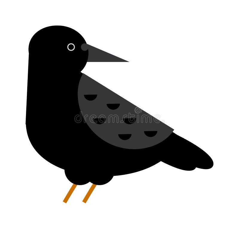 Rabenkräherabe mit wildem dunklem Vogelvektor der weit verbreiteten Schnabelnaturfeder der Flügel schwarzen