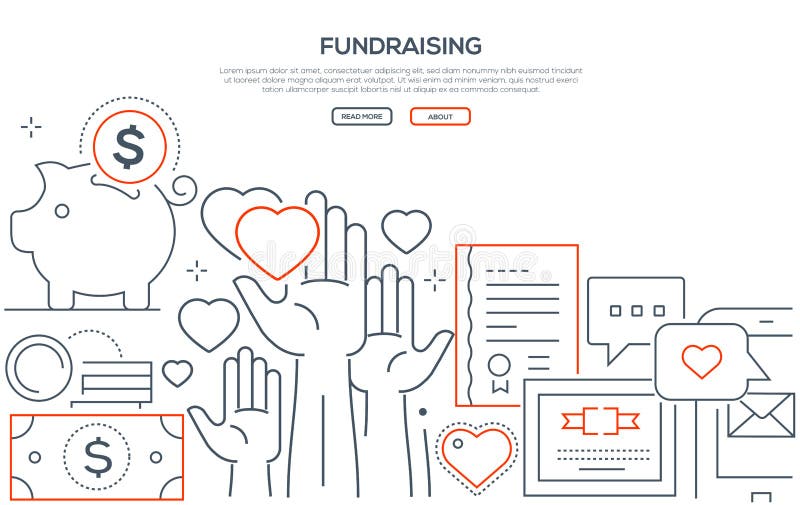 Raccogliersi fondi - linea moderna insegna di web di stile di progettazione royalty illustrazione gratis Raccogliersi fondi - linea moderna insegna di web di stile di progettazione royalty illustrazione gratis