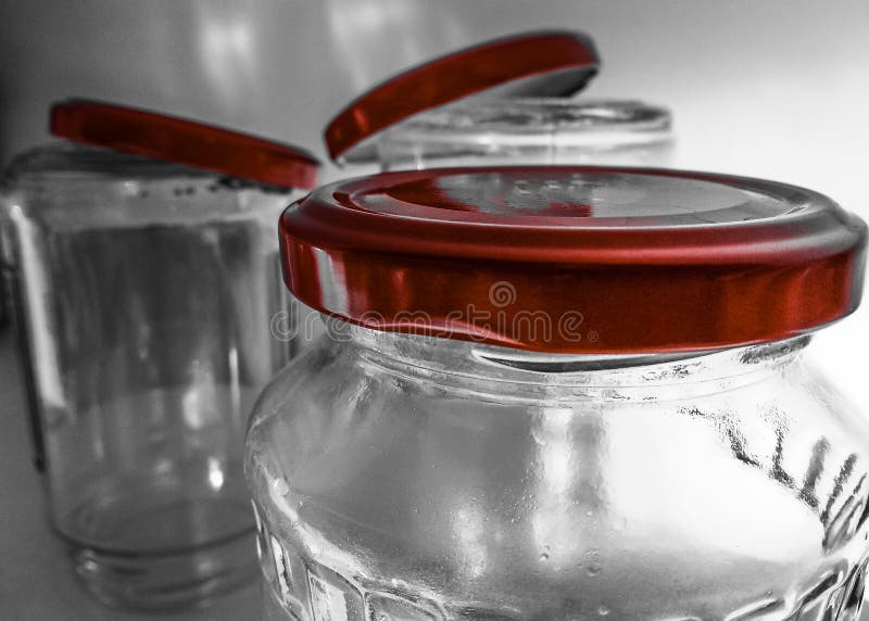 Barattoli Di Vetro Con Tappo In Sughero Raccolta Dei Barattoli Di Vetro Vuoti Con Sughero Immagine Stock